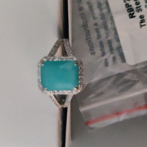 Size 8 Amazonite sterling silver ring - Picture 3 of 3